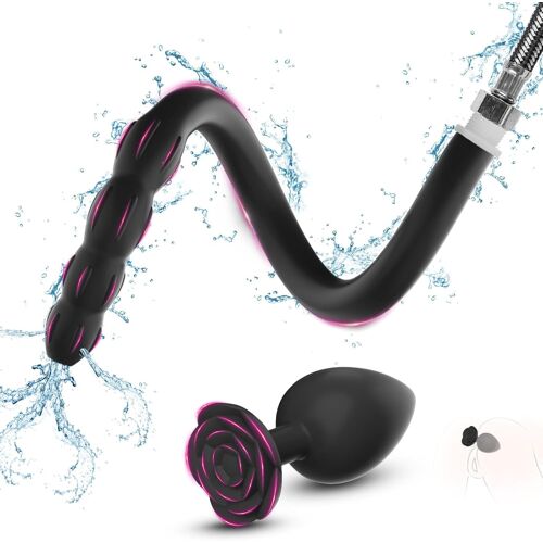Kalanka-Lavement De Douche Anale Et Forme De Fleur Plug Anal En Silicone, Flexible De Douche Réutilisable Pour Gays Et Lesbiennes