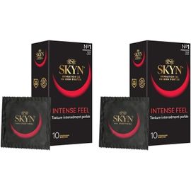 Kalanka-Skyn Intense Feel : Lot De 20 Préservatifs Intensément Perlés Sans Latex Skynfeel Pour Homme/Taille Standard, Préservatifs Fins, Forme Droite/Diamètre 53mm