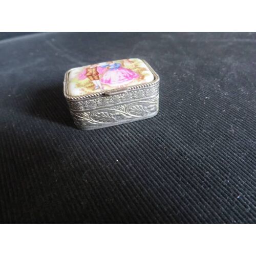 Pilulier Métal Dessus Porcelaine 2/47