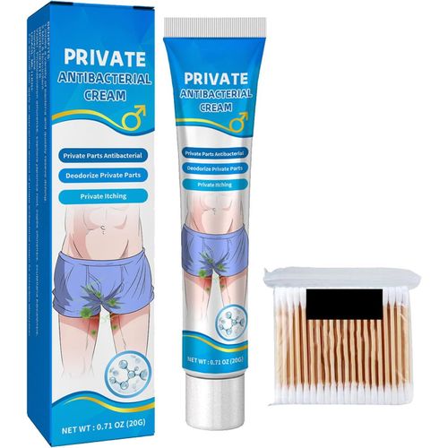 Kalanka-Crème Antibactérienne Privée,Crème Anti-Démangeaisons Pour Homme,Anti-Démangeaisons Homme Soins Privés,Crème De Traitement Des Démangeaisons,Crème Apaisante Et Réparatrice Livré Avec 30 Coton