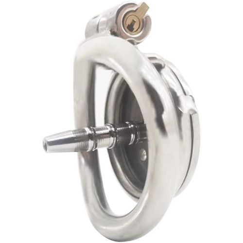 Kalanka-Flat Chastity Cage Chastity Lock Cage De Chasteté Pour Hommes Avec Tube En Silicone, Design Sombre, Bonne Dissimulation, Cage De Pénis Pour Hommes, Bondage Pour Couples (50mm/0.196in,M(B))