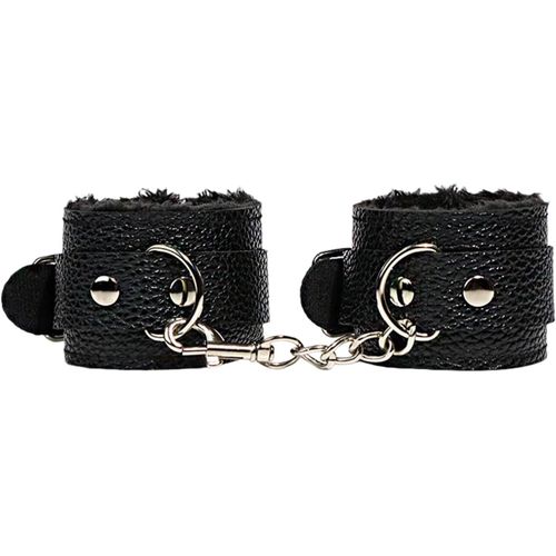 Kalanka-1 Menottes En Fourrure, Menottes En Cuir, Jouets De Jeu De Rôle Pour Adultes, Accessoires De Bijoux En Métal, Accessoires D'habillage, Adaptés Pour Les Fêtes, Les Spectacles Sur Scène (Noir)