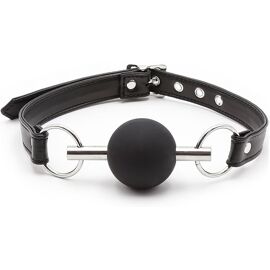 Kal-Silicone Bâillon Balle Réglable Extrême Bouche Gag Sexe Balle Gag Jeux Sexuels Couples Kit Bondage Femmes Sextoys (Black)