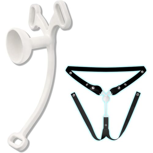 Kalanka-Cage À Pénis Avec Anti-Chute Réglable Chastity Belt Sissy Inverted Cage De Chasteté Hommes Fétiche Cb Bondage Sex Toys Pour Hommes, Homosexuels (Large,White)