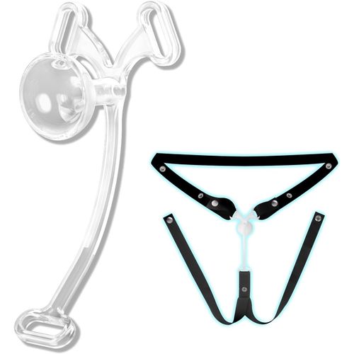 Kalanka-Cage À Pénis Avec Anti-Chute Réglable Chastity Belt Sissy Inverted Cage De Chasteté Hommes Fétiche Cb Bondage Sex Toys Pour Hommes, Homosexuels (Large,Clear)