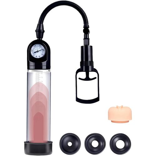 Kalanka-Sex Toy¿S Homme Pompes À Pénis Avec Jouet En Silicone Et 3 Gaines Pompe Penis Manuelle Avec Manomètre Et Échelle Extenseur De Pénis Masculin Pour Agrandir Son Pénis Agrandisseur De Pénis (Pos