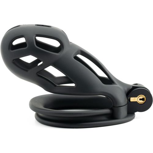 Kalanka-Chastity Cage Hommes Avec 4 Tailles Différentes Double Arc Rings 3d Imprimé Cage À Pénis/Cock Cage Sm Bondage Sex Toy Set Pour Homme Fétiche Exercice Du Pénis (Short,Black)