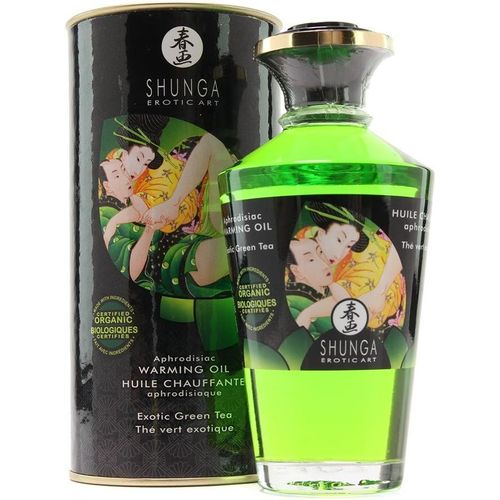 Kalanka-Huile De Massage Thé Vert Chauffante Comestible Bio, Vert, 100 Ml, 1 Unité