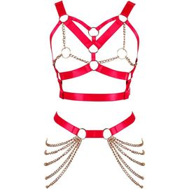 Kalanka-Femmes Punk Corps Harnais Soutien-Gorge Porte-Jarretelles Élastique Réglable Soutien-Gorge Danse Carnaval Accessoires De Déguisement Gothique