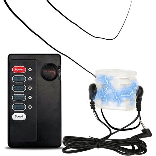 Kal-Bdsm Anneau Pénien Rainuré Anneau Testiculaire Transparent En Silicone Extensible Pour Hommes Avec Électrodes Hôte Pour Testicules Et Pénis Utilisé Comme Masseur Sm