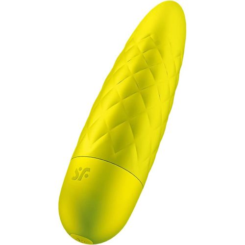 Kalanka-, Mini Vibromasseur, « Ultra Power Bullet 5 », 10 Cm, Étanche, Rechargeable, Silicone Médical, Couleur:Jaune