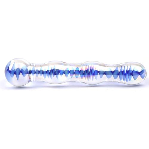 Jgd-Sex Toy Gode ¿¿Sensuel En Verre, 18 Cm, Vagues Bleues