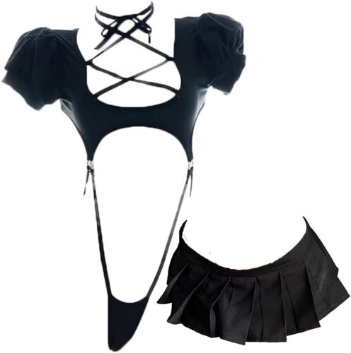 Kalanka-Costume De Cosplay Anime Sexy Avec Découpes - Mini Jupe Mignonne - Haut Kawaii - Sous-Vêtements Lolita - Maillot De Bain Japonais