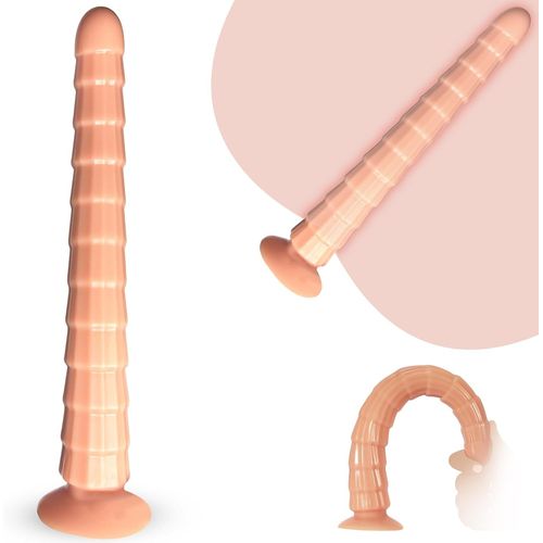 Kalanka-Plug Anal Avec Ventouse, Bouchon Anal Extra Long Dilatateur Anal Vaginal Masturbateur De Massage Sextoys Adultes Pour Femmes Et Hommes (Couleur Chair, S)