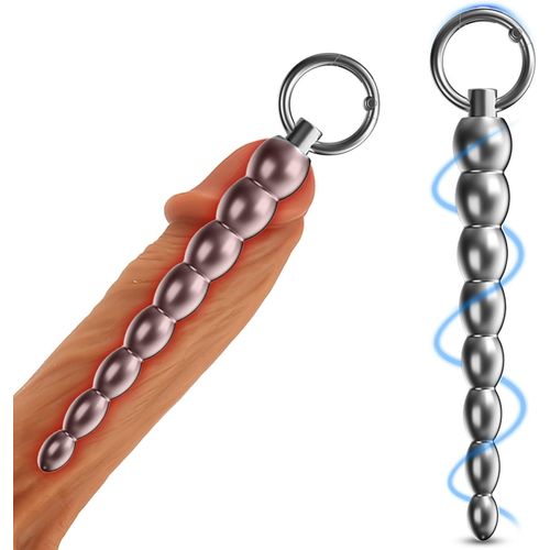 Kalanka-2.0 Sonde Uretre Pénis Plug Uretre Pénis En Acier Inoxydable Avec 8 Perles,Masseurs De Prostate Masturbâteur Homme,Dilatateur Urétral Dilatateurs Urétraux,Gode Jouets Sexuels Masculins (L)