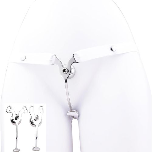 Kalanka-Cage De Chasteté Hommes Avec Anti-Chute Chastity Belt Sissy Fake Femme Cage À Pénis Pliage Inversé Cock Cage Clip Homme Grand Jouet Sexuel Sm Pour Les Hommes (3233+Belt,White)