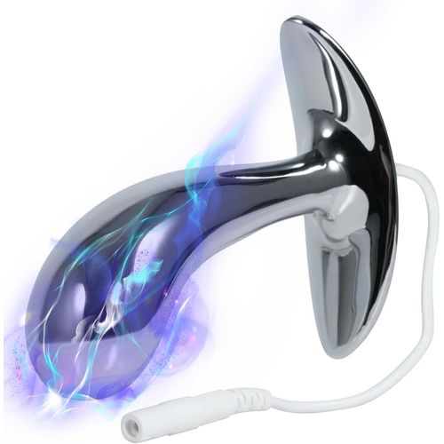 Electroshock Sex Toys For Prostate Massage Analplug Sex Products Connected To A Power Source Stainless Steel Butt Plugs For Couples For Women (L)