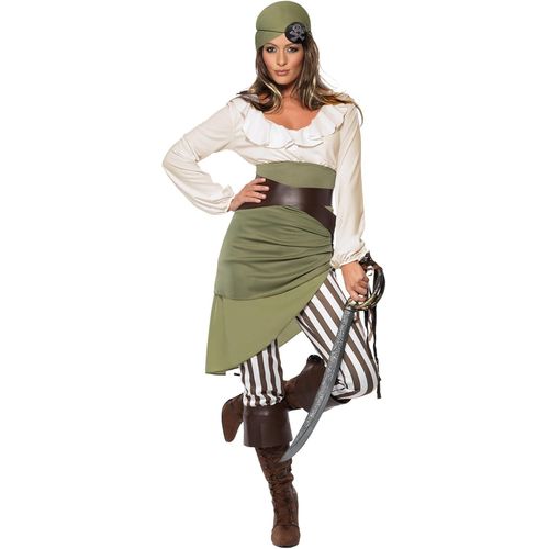 Kalanka-Déguisement Femme Matelot, Haut, Jupe, Leggings, Bandeau, Ceinture Et Surchaussures, Pirate, Serious Fun, 33353