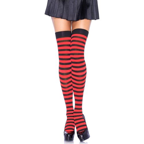 Kalanka-Bas Rayures Bicolores Taille Unique Collants Pour Déguisements Femme (Lot De 1)