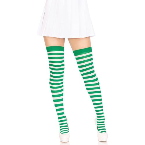 Kalanka-Bas Rayures Bicolores Taille Unique Collants Pour Déguisements Femme (Lot De 1)