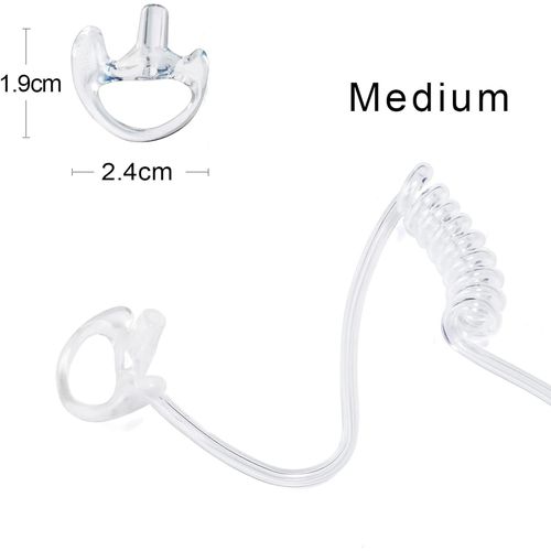 Lot de 2 Tubes à air Acoustique de Rechange avec Oreillettes compatibles avec Motorola Kenwood Talkie-walkie,oreillette de sécurité,Lot de 2 (Transparent,Taille M)