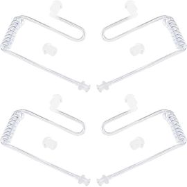 Secret Acoustic Air Tube Replacement Compatible with Safety Earpads for Motorola Kenwood FBI Walkie Talkie (4 Pieces,Clear)
