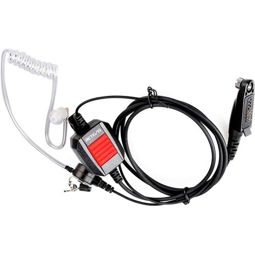 EA110M Talkie Walkie Oreillette IP66 Casque Imperméable Caché de Tube Air Écouteur Compatible avec Ailunce HD1 Radio RT648 RT29 RT647 RT83 Motorola GP328plus Radio(1 pcs)