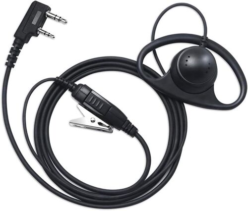 PROMAXPOWER Oreillette Talkie Walkie Compatible avec Kenwood Baofeng UV-5R UV-5RA 777 888S UV-82 TH-22AT TH-25 TK-3100, 2 Broches Écouteurs avec Micro PTT pour Radio, Oreillette de Sécurité