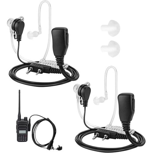 2 Pcs Oreillette Talkie Walkie,Écouteurs de Sécurité 2 Broches La Radio Bidirectionnelle,Casque Talkie Walkie Compatible Bao Feng UV-5R Interphone pour Simulateur K-Head