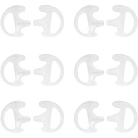 Earmold 6 Pairs Soft Silicone Ear Tips for Motorola Kenwood Two-Way Radio Air Acoustic Coil Tube Walkie Talkie Covert Headset (6 Pairs Mediem) White