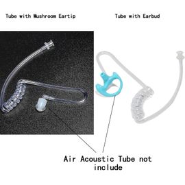 Earmold 2 Pairs Soft Silicone Replacement Ear Tips for Motorola Kenwood Two-Way Radio Air Acoustic Walkie Talkie Tube (2 Pairs S,M,L) (Blue)
