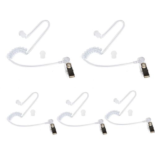 5 Pack Replacement Acoustic Tube for Walkie Talkie with In-Ear Mushroom Earphone for Motorola Kenwood Icom Security