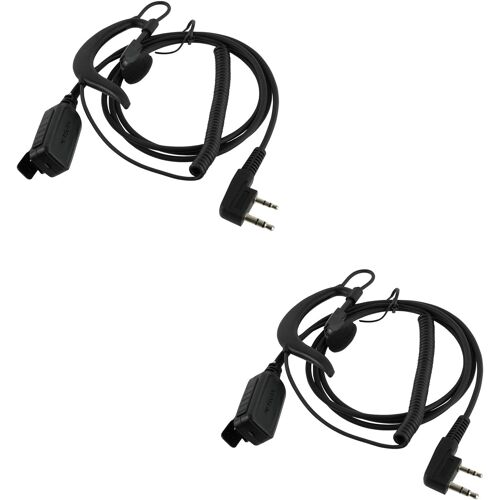KALANKA-EEK016 G Forme Talkie Walkie Casque, Mains Libres Casque, Compatible RT622 RT27 RT619 RT24 Baofeng UV-5R Talkie Walkies, Radio Bidirectionnelle Casque avec Mic (2 Pcs)