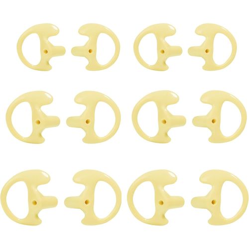 KALANKA-Earmold Lot de 2 paires d'embouts d'oreille de rechange en silicone souple pour Motorola Kenwood radio bidirectionnelle Air Acoustique Tube de talkie-walkie (2 paires S, M, L) (Jaune)