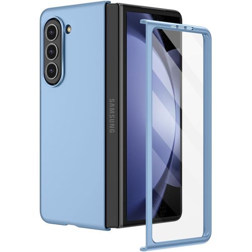 Sjzg-Coque Pour Samsung Z Fold 5 Avec Magsafe, Verre Trempé Protection Écran, [Militaire Antichoc Protection] Ultra Mince Hard Pc Antichoc Protection Bumper Etui Housse Galaxy Z Fold 5(Baby Bleu)