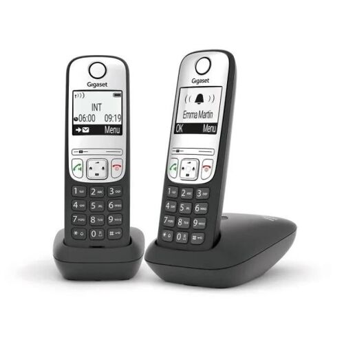 Téléphone sans fil - SIEMENS - Gigaset A690DUO - Noir/Argent - 2 combinés - Mains libres