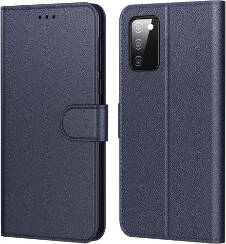 Coque pour Samsung Galaxy A03S, Pochette Protection Etui Housse Premium en Cuir PU,Fermeture Magnétique,Flip Case Compatible avec Samsung A03S (Book Bleu)