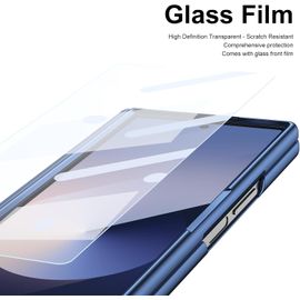 Cauc-Étui Pour Galaxy Z Fold 5 Avec Stylet Et Emplacement Pour Stylo, Housse De Protection À Charnière, Protection D'écran Intégrée Étui En Cuir Pour Samsung Galaxy Z Fold5-Bleu