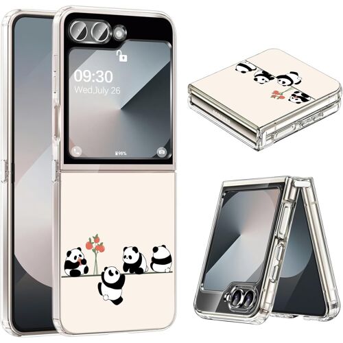 SJZG-Coque De Protection Pour Samsung Z Flip 6 En Silicone Transparent Pour Samsung Galaxy Z Flip 6 Crystal Clear Coque Fine Et Souple En Tpu Z Flip6 Slim Cover À Motifs Mignons Anti-Chocs (B)