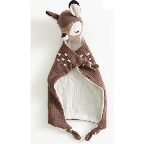 DOUDOU BAMBI BICHE FAON H&M JOUET BEBE NAISSANCE JOUET PELUCHE MOUSSELINE DE COTON
