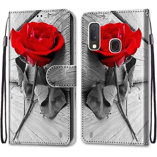 SJZG-Coque Pour Samsung Galaxy A20E, Etui En Cuir Pu Portefeuille Housse Coque Avec 360 Degrés Silicone Antichoc Protection Cover Cuir Pochette Magnétique Und Flip Béquille (Rose)