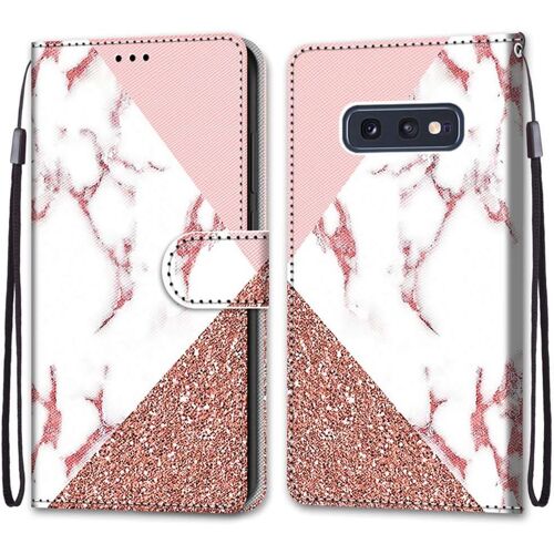 Coque Pour Samsung Galaxy S10e, Etui En Cuir Pu Portefeuille Housse Coque Avec 360 Degres Silicone Antichoc Protection Cover Cuir Pochette Magnetique Und Flip Bequille (Marbre)