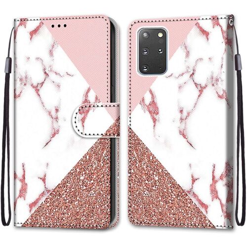 SJZG-Coque Pour Samsung Galaxy S20 Plus, Etui En Cuir Pu Portefeuille Housse Coque Avec 360 Degrés Silicone Antichoc Protection Cover Cuir Pochette Magnétique Und Flip Béquille (Marbre)