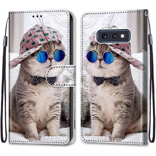 Coque Pour Samsung Galaxy S10e, Etui En Cuir Pu Portefeuille Housse Coque Avec 360 Degres Silicone Antichoc Protection Cover Cuir Pochette Magnetique Und Flip Bequille (Chats 4)