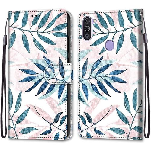 Sjzg-Coque Pour Samsung Galaxy M11 / A11, Etui En Cuir Pu Portefeuille Housse Coque Avec 360 Degrés Silicone Antichoc Protection Cover Cuir Pochette Magnétique Und Flip Béquille (Conifère)