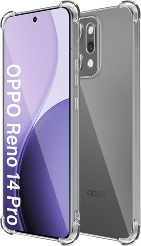 SJZG-Coque Compatible Avec Oppo Reno 14 Pro 5G Housse, Anti Rayures, Anti Jaunissement, Antichoc, Etui En Transparent Silicone Tpu Souple Case - Transparent