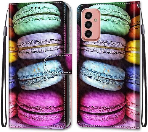 SJZG-Coque Pour Samsung Galaxy M13 4G / M23 5G / F23 5G, Etui En Cuir Pu Portefeuille Housse Coque Avec 360 Degrés Silicone Protection Cuir Pochette Magnétique Und Flip Béquille (Macarons)