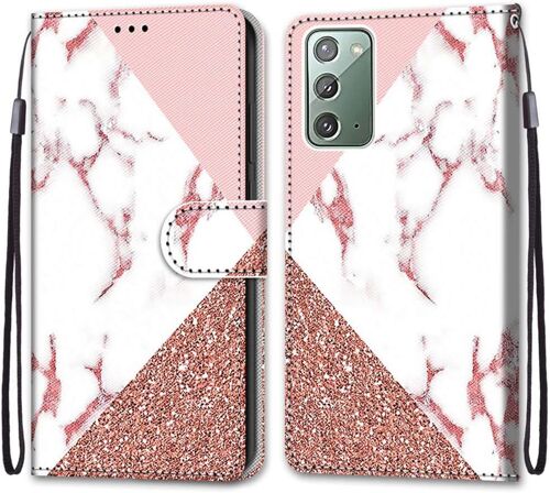 Pochette Coque Pour Samsung Note20 Cuir Flip Pu Avec Tpu Silicone Antichoc Housse Support Portable Wallet Coque Elegant Protection Etui Pour Samsung Galaxy Note20,Motif A Trois Pierres
