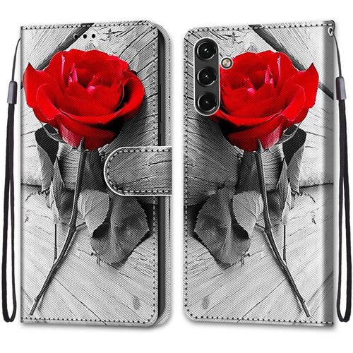 Coque Pour Samsung Galaxy A14 5g, Etui En Cuir Pu Portefeuille Housse Coque Avec 360 Degres Silicone Antichoc Protection Cover Cuir Pochette Magnetique Und Flip Bequille (Rose)