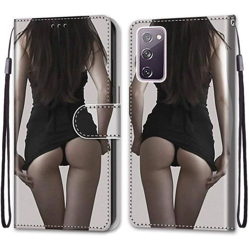 Coque Pour Samsung Galaxy S20 Fe 5g / S20 Fe Lite, Etui En Cuir Pu Portefeuille Housse Coque Avec 360 Degres Silicone Protection Cover Cuir Pochette Magnetique Flip Bequille (Fille Sexy)